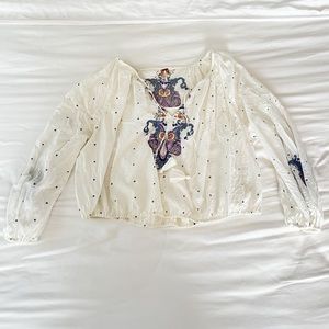 Free People Embroidered Blouse